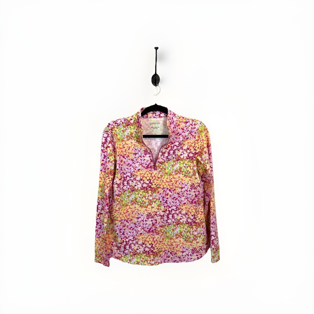 Icikuls Women Small Golf Printed 1/4 Zip Long Sleeve Top Lightweight Pullover